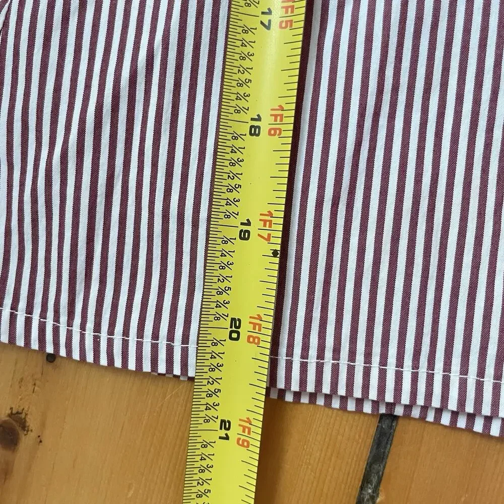 Lafayette 148 NY Women’s Button Down Shirt Small Red White Stripe‎ Collared